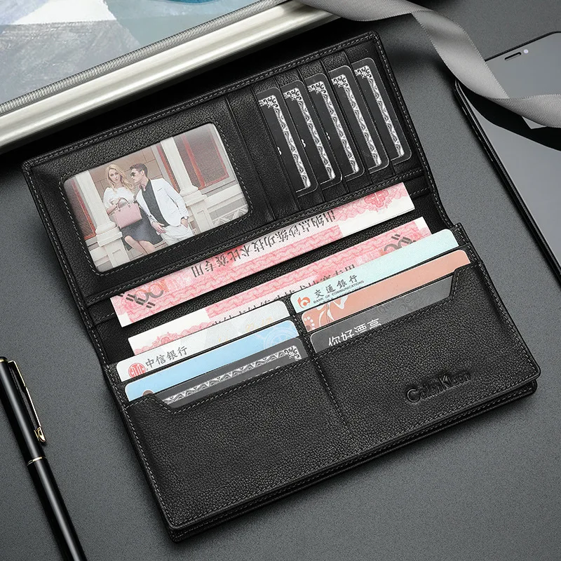 2022 большие мужские кошельки с гравировкой имени Длинный кошелек вырезами Модный