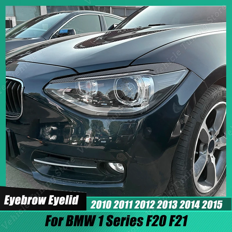 

Gloss Black Car Front Headlights Eyebrows Eyelids Trim Decoration Covers for BMW 1 Series F20 F21 2010 2011 2012 2013 2014 2015