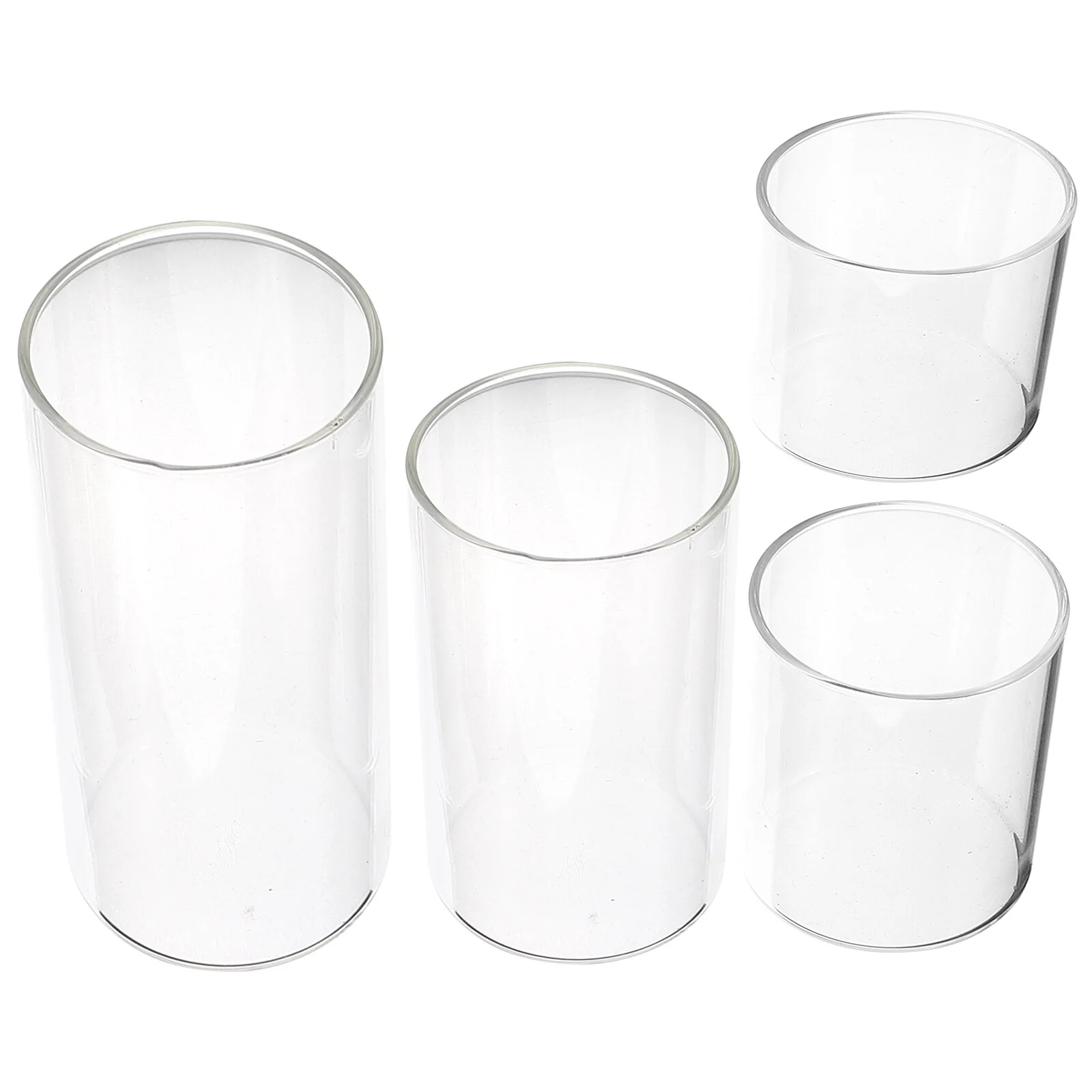 

4 Pcs Clear Jars Clear Holder Glass Cup Holder Clear Desktop Holders Table Centerpiece Tall Pillar Candles