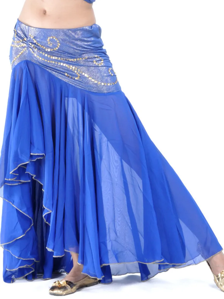 Костюм для танца живота однотонный юбка Восточная Арабская женская с блестками