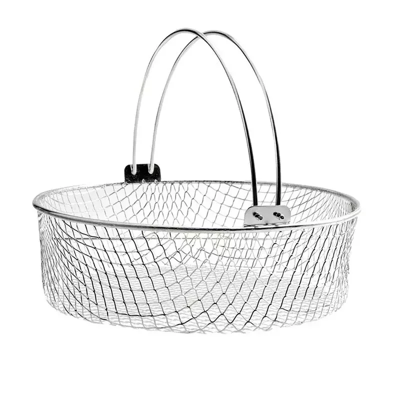 

NEW2023 Air Fryer Basket Fine Mesh Oil Strainer Basket French Fries Holder Fried Food Table Serving Strain Drain Rinse Fruits Ve