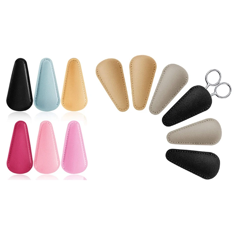 

12 Pcs Scissors Sheath Safety Leather Scissors Cover, 6 Pcs 4 Colors & 6 Pcs 3 Colors