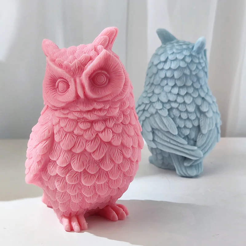 

Large Size Standing Owl Silicone Mold Diy Skewed Animal Ornaments Handmade Aromatherapy Decoration new 2023