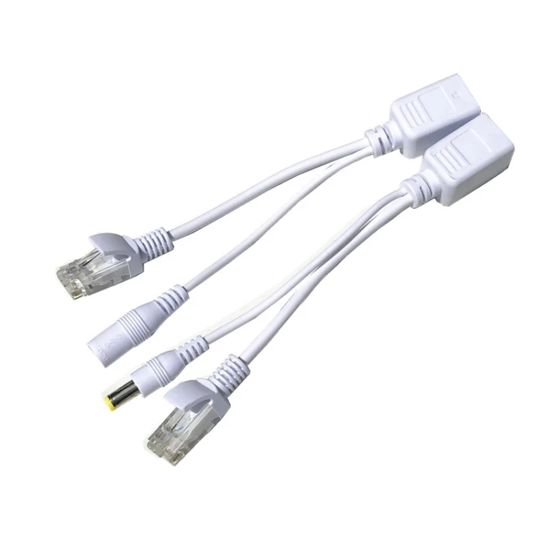 Splitter Kit   12V 24V 36V + 8pcs(4pairs) POE Adapter cable Connectors Passive Power cable Ethernet PoE Adapter RJ45 Injector