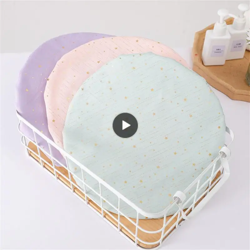 

Waterproof Hair Cover Bathroom Hotel Home Elastic Shower Bathing Hair Elastic Caps For Women Shower Cap Bathroom Accessories
