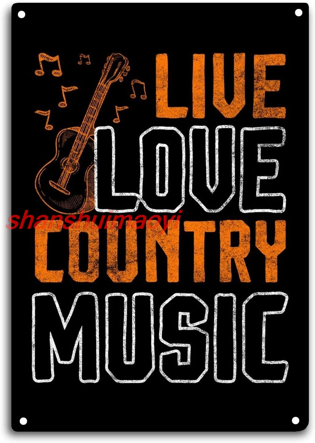 Металлическая вывеска Live Love Country Music KMN