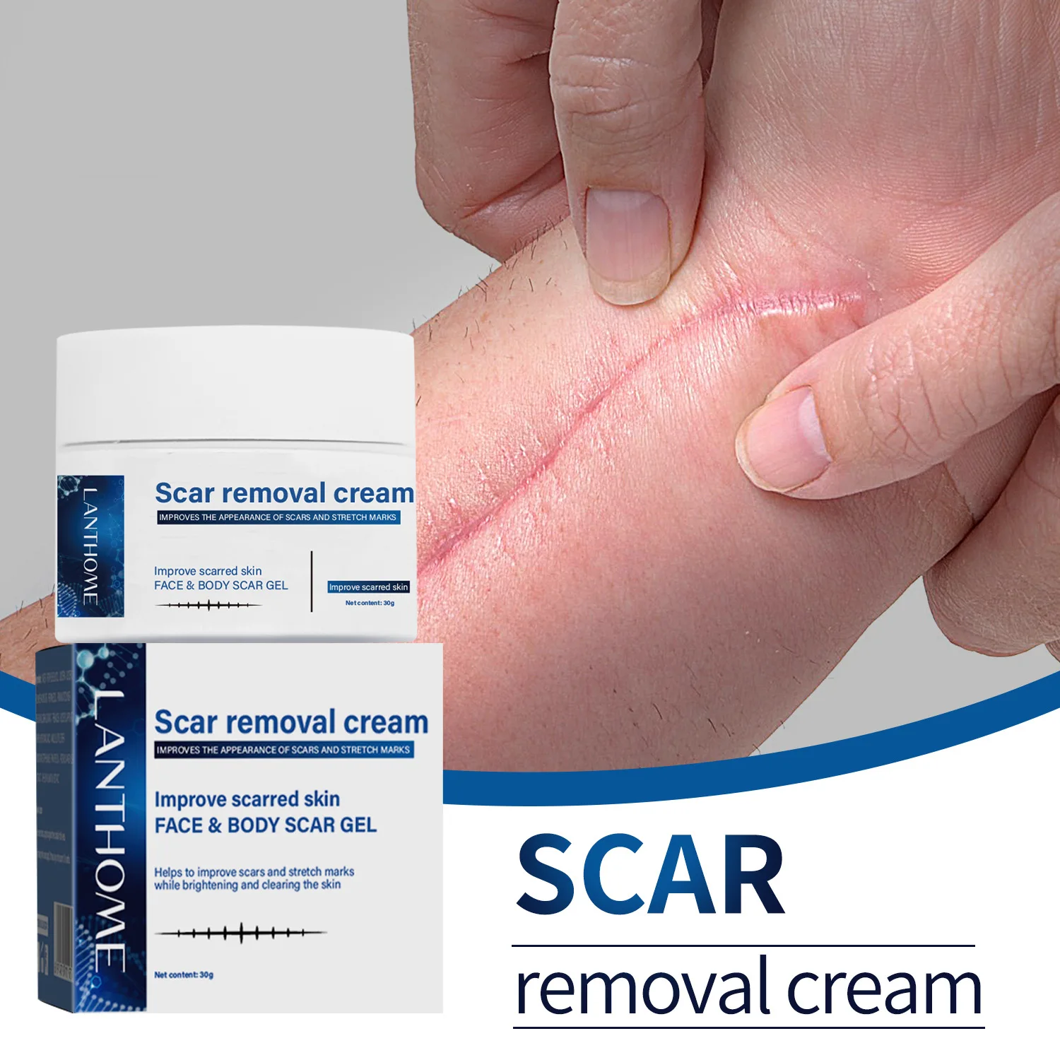 

Scar Removal Cream For Old Scars Stretch Mark Removal Cream For Women Men Relief Burns Repair Face Skin Repair Cream 30g