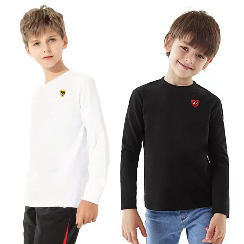 Футболка для мальчиков и девочек хлопковая футболка с длинными рукавами