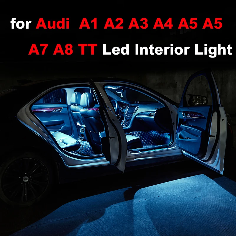 

For Audi A1 8X A2 8Z0 A3 8L 8V 8P A4 B5 B6 B7 B8 A5 8T A6 C5 C6 C7 A7 4G A8 D2 D3 TT TTS 8N 8J Allroad C5 LED Interior Light Kit