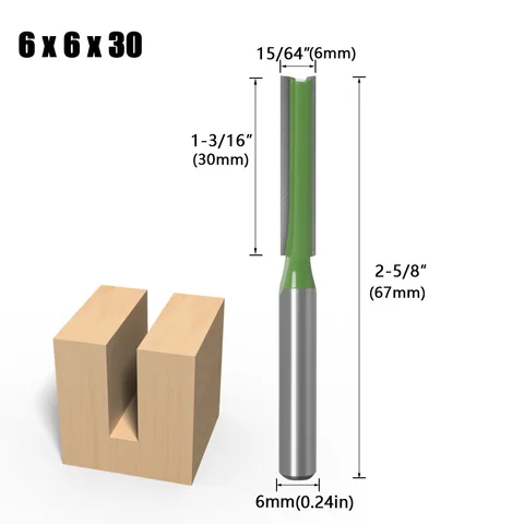 1/4 Zoll 6 mm Schaft gerade Bitfräsen Cutter Einzelflöte Holzschneider Wolfram Carbid Router Bit Holzbearbeitungswerkzeug -Werkzeug -Set