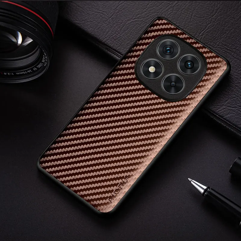 Противоударный тонкий чехол из углеродного волокна для Xiaomi Redmi Note 14 Pro Plus 4G 5G