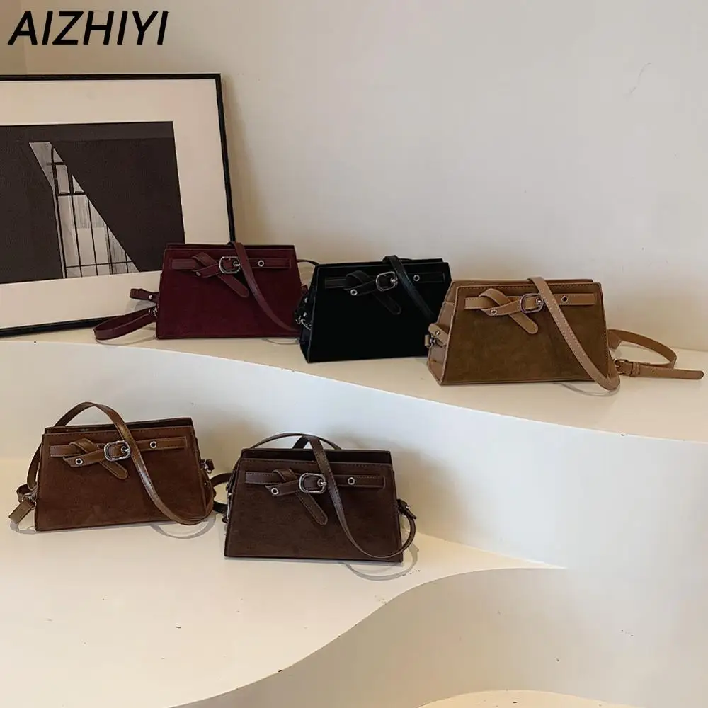 Женская замшевая сумка-мессенджер с застежкой-молнией сумка через плечо