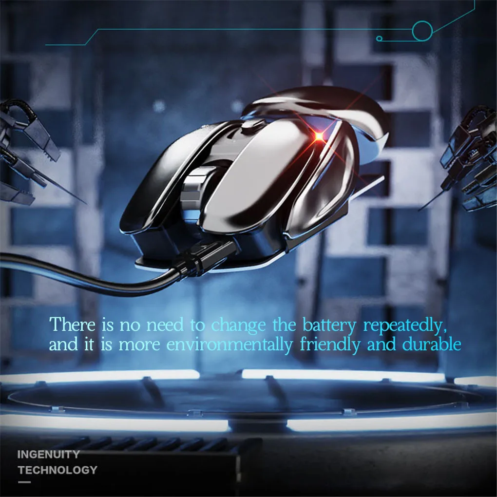 

New Px2 Wireless Mouse Usb Charging Mute Rechargeable Mute Gaming Mouse Office Laptop Accessories Metal Science Function Style