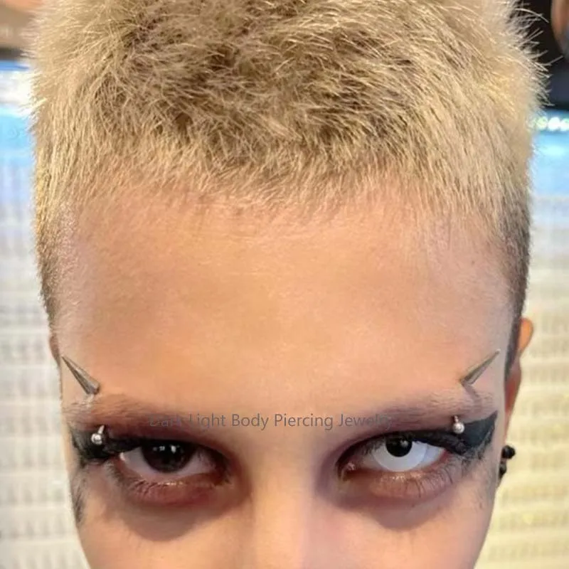 

2PCS 316L Stainless Steel Eyebrow Piercing Spike Ring Curved Eyebrow Jewelry Punk Pircing Free Shipping Hypoallergenic Earring