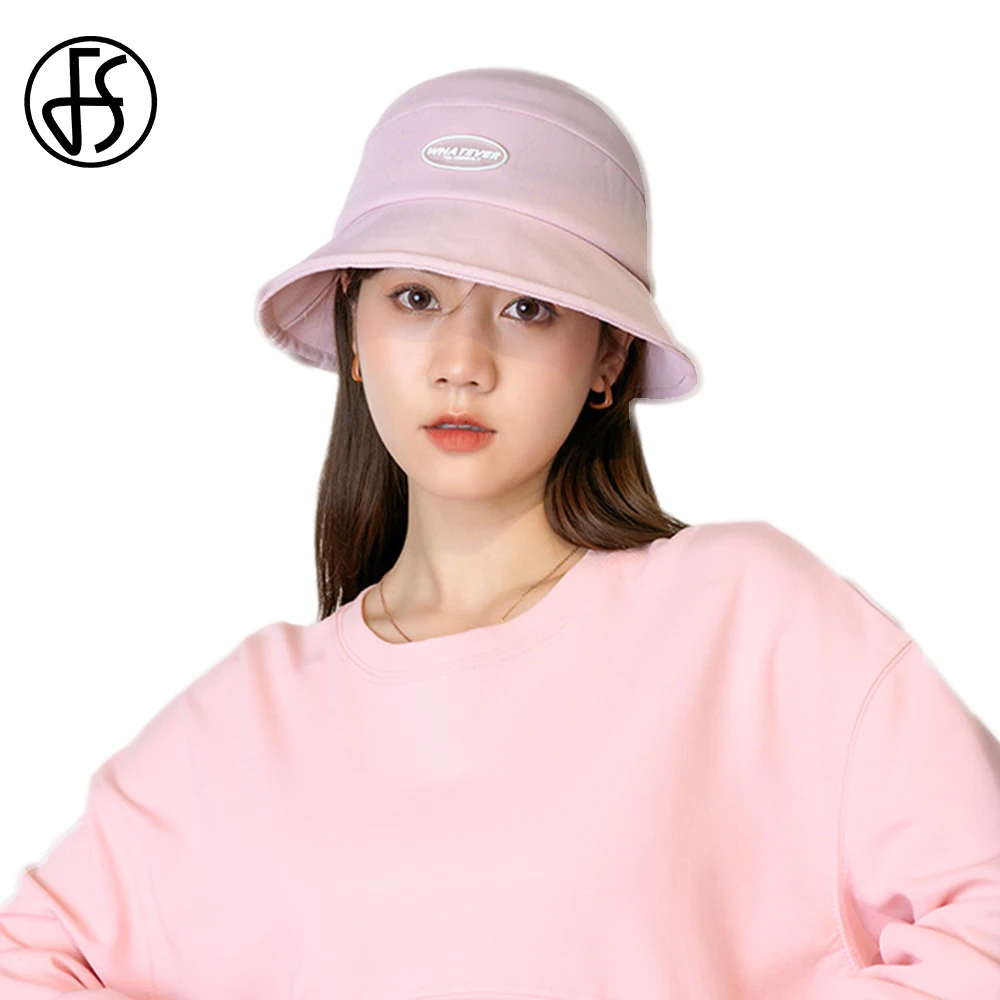 

FS Spring Summer Vintage Fisherman Hats For Women Sun Protection Sunshade Bucket Hat Wide Brim Show Smaller Sunscreen Caps