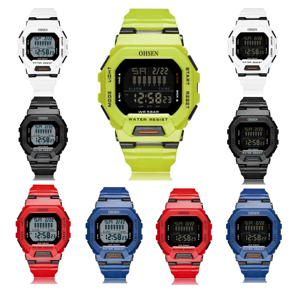 

Sports Electronic Watch for Men Women Quartz Silicone Strap Mens Watches Stopwatch Waterproof Wristwatch Men Relogio Masculino