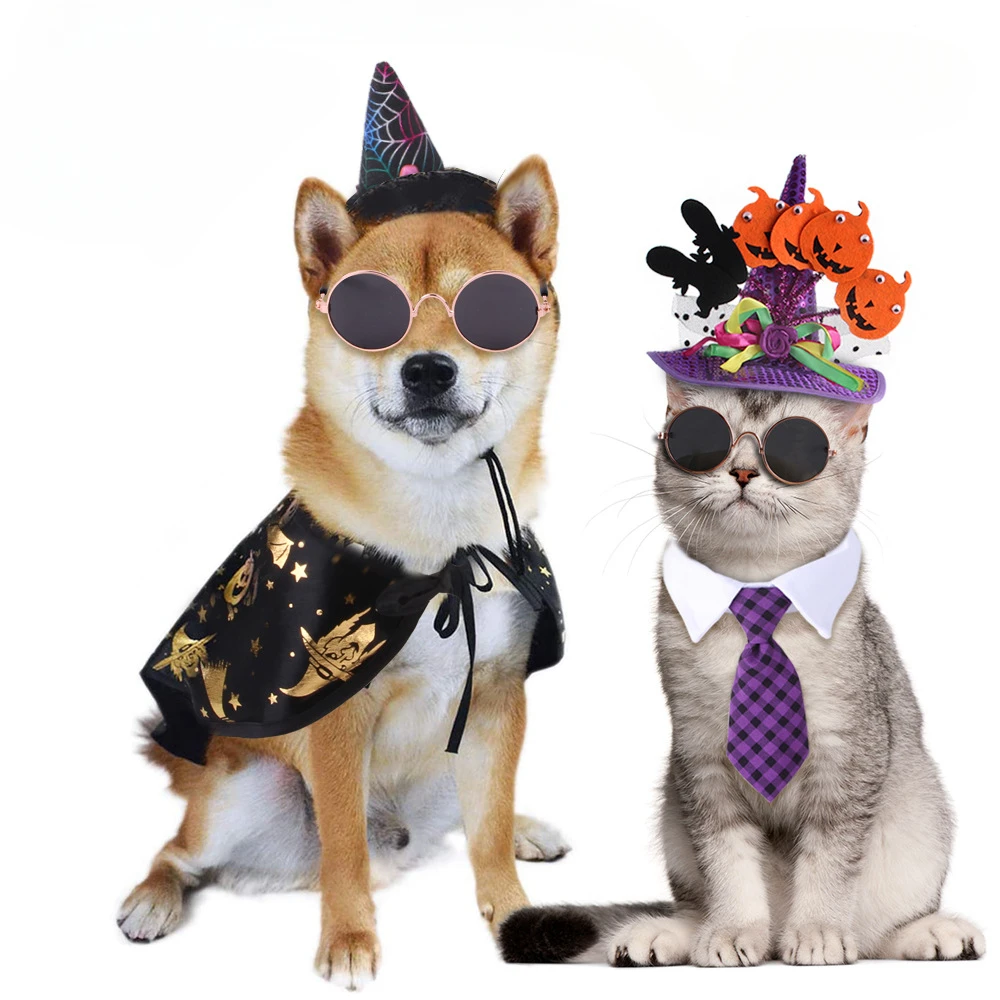 

Halloween Pet Funny Hat Cats Pumpkin Headgear Lace Sequin Rose Bow Shape Hat Cat Dog Halloween Headwear Pet Cosplay Supplies