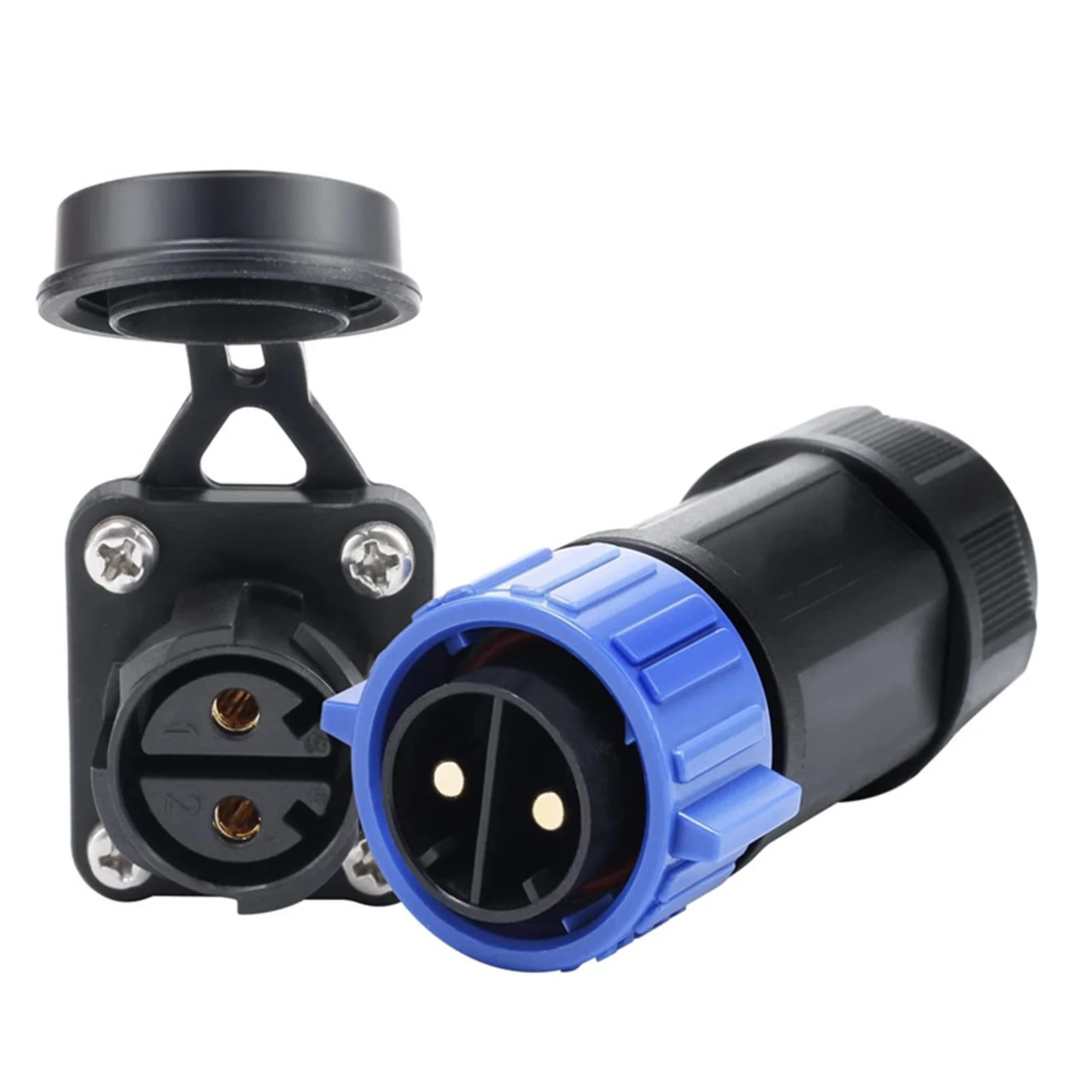 

Waterproof Trolling Motor Plug Receptacle Set IP67 12/24/36V Replacement Self-locking For Downriggers Electric Fishing Reels