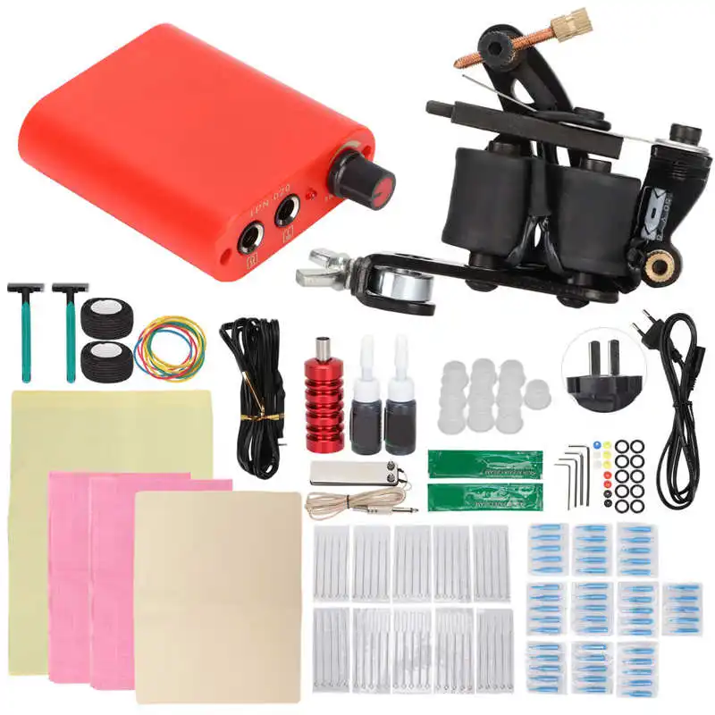 

Tattoo Liner Machine Kit Adjustable 0‑18V Good Conductivity Precise Tattoos 8 Wraps Tattoo Coil Machine Longer Wire for Tattoo