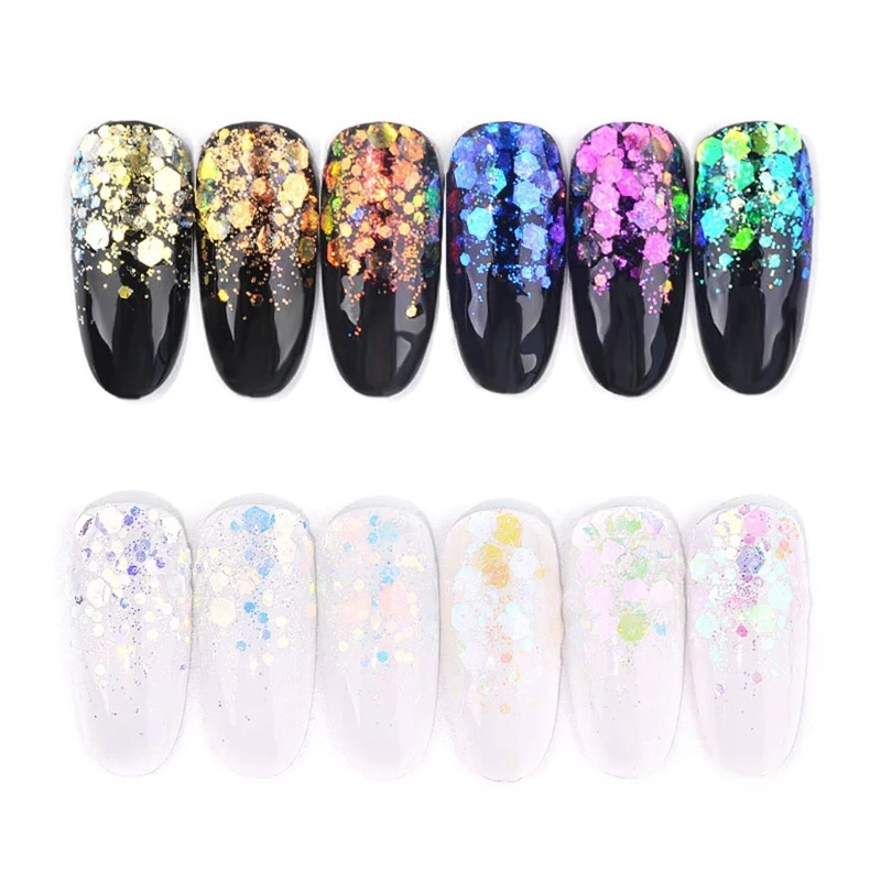 

Nails Sequins 3D Glitter Flakes Art Powder Gel Manicure Accessories Drop Shipping