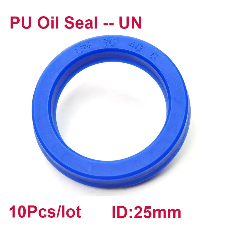 

UN Radial Shaft Seal PU Hydraulic Oil Seal, Piston Shaft Piston Rod Single Lip U Cup ,Blue ring,Pack of 10 Pieces, ID 25mm