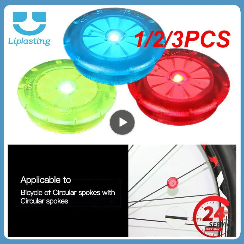 

1/2/3PCS Front Light LED Head Front Rear Wheel Bike Spoke Light Waterproof Cycling Bike Lamp With Battery