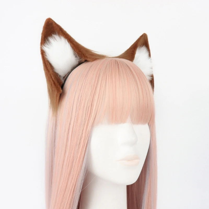 

Spring Cosplay Headband Plush Foxes Ear Shape Hair Hoop Headband for Woman drop shipping