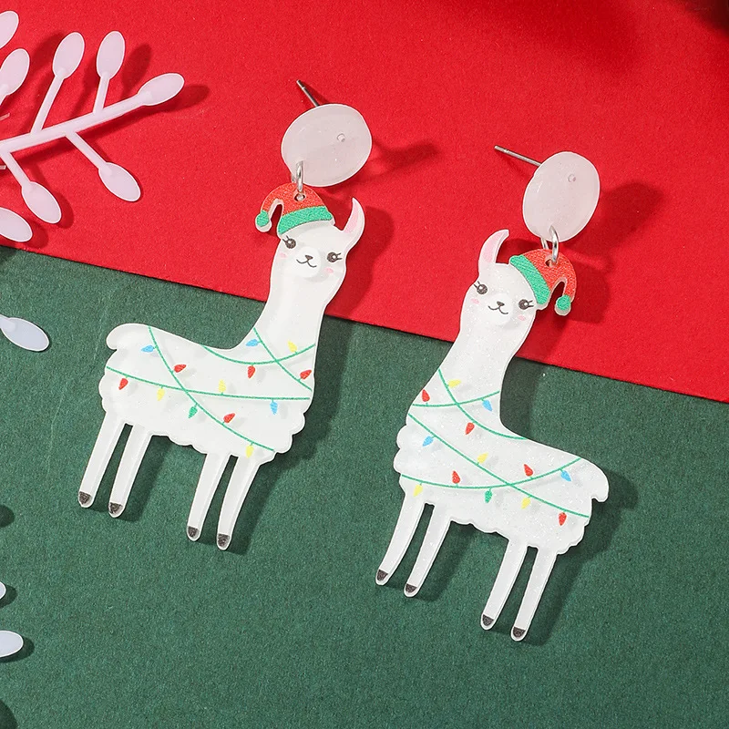 Хит продаж акриловые рождественские серьги для женщин зеленые черные котята