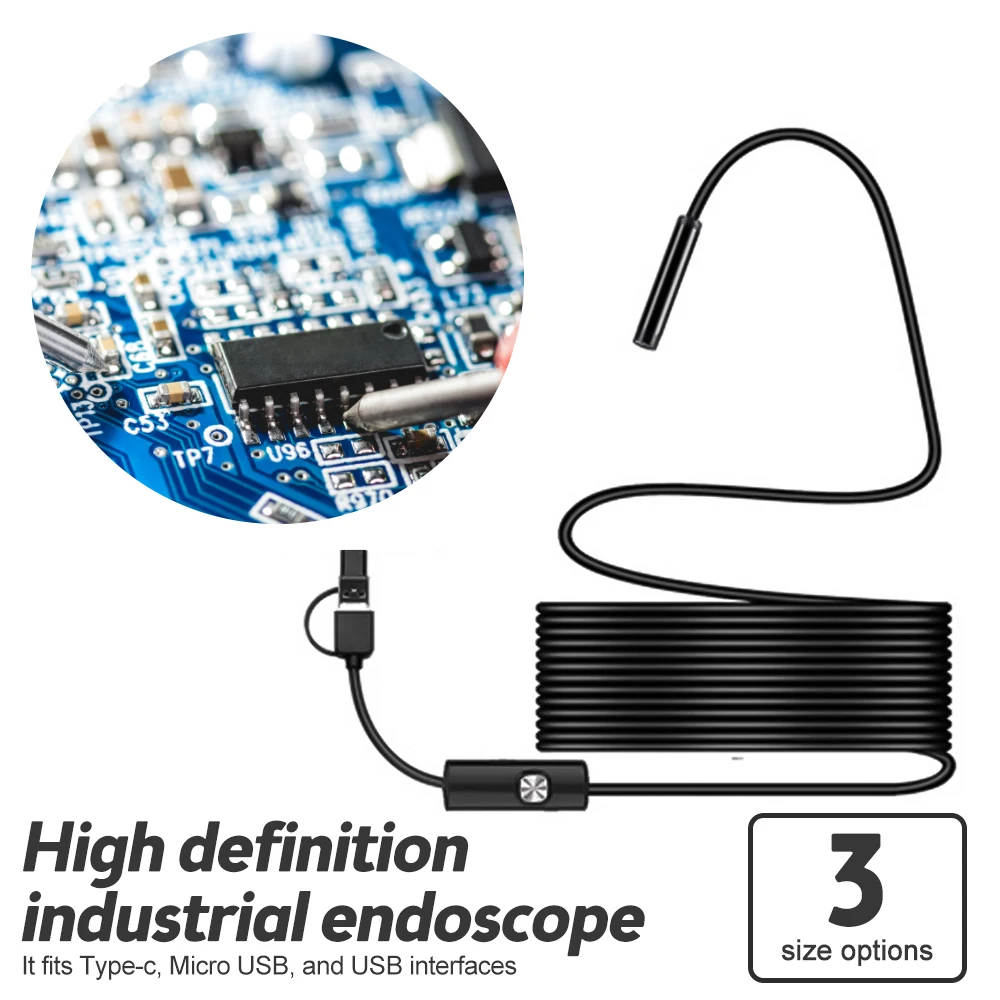 

Endoscope USB Android Endoscope Camera Waterproof HD Inspection Borescope Flexible Camera 5.5mm for Android PC Notebook 6 LED