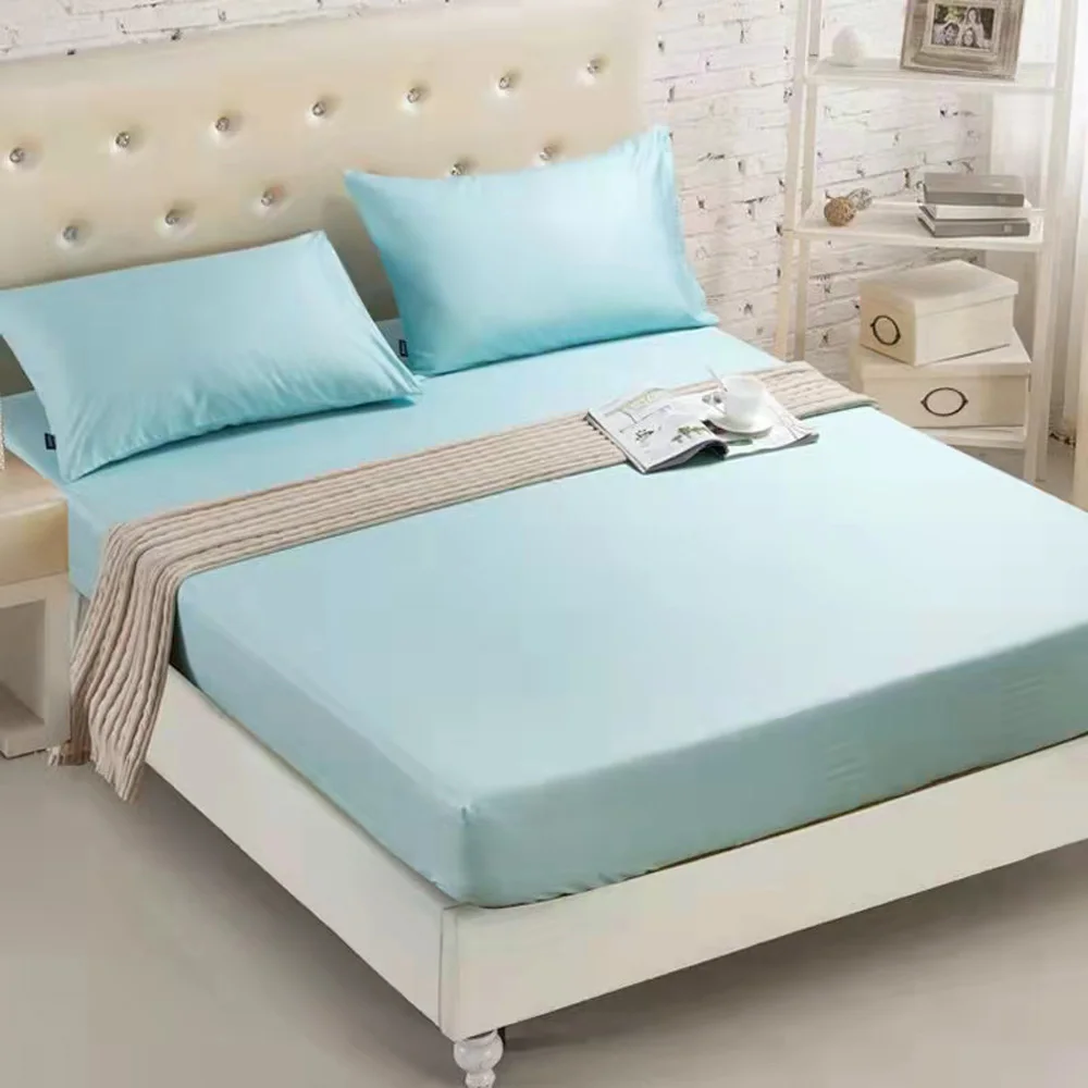 

Nordic Soft Replacement Mattress Cover With Elastic Bands High-End Fitted Sheet Bedsheet Solid Color Bed Protect Pad