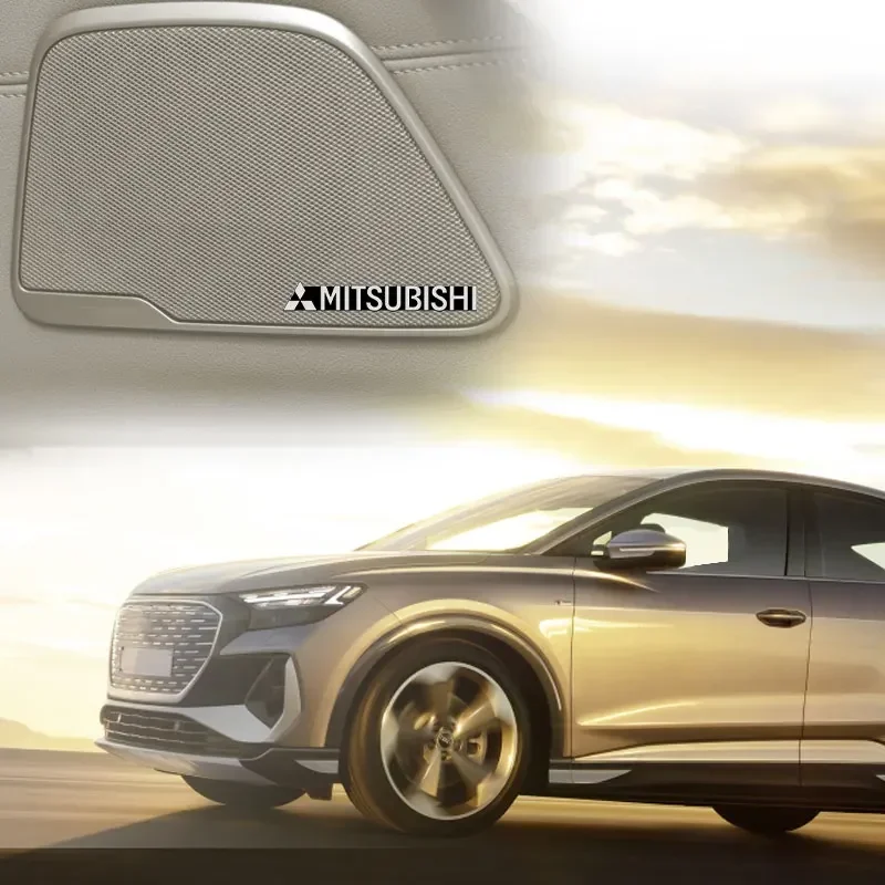 3D Metal Aluminum Audio Decorate Emblem Stickers Universal For Mitsubishi Lancer Outlander 9 Eclipse Pajero Car Goods