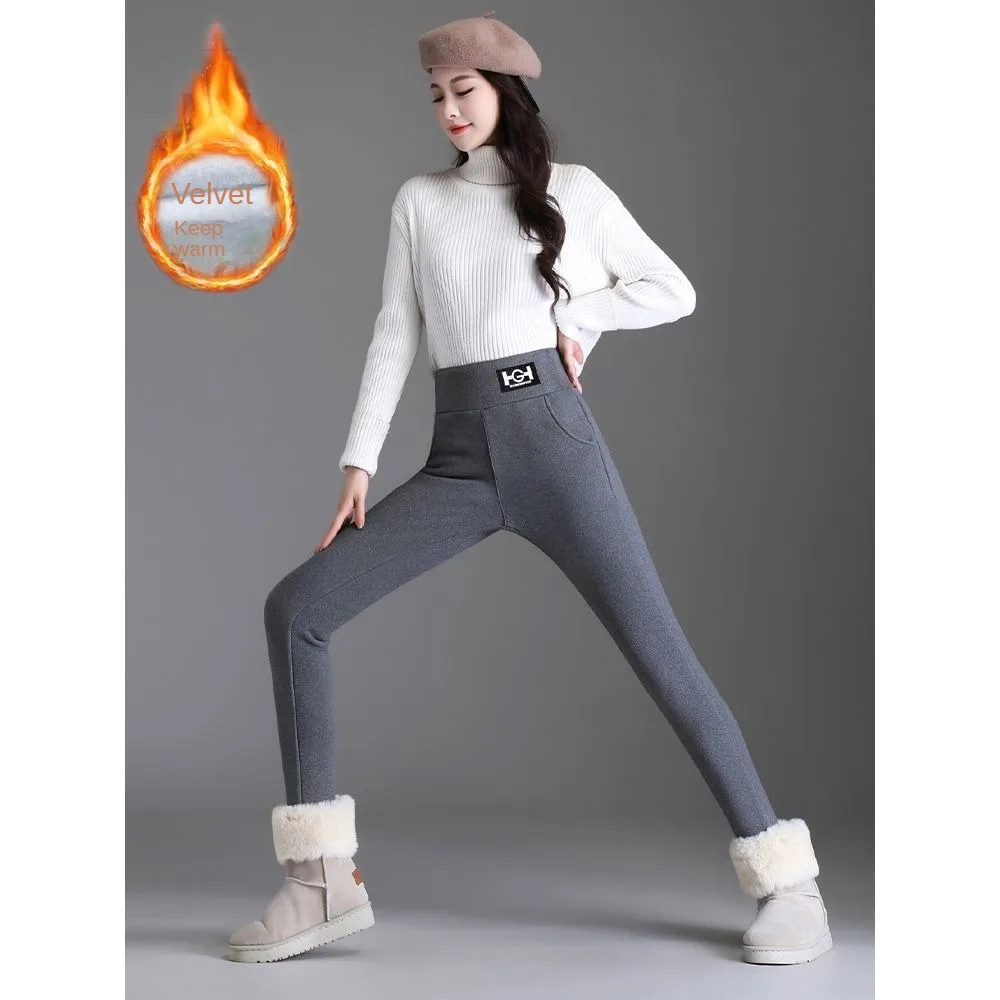 

Women's High Waist Fleece Leggings, Thermal Pantyhose, Pantyhose Lined Pants, Velvet Socks, Leather Effect, Warm, Winter