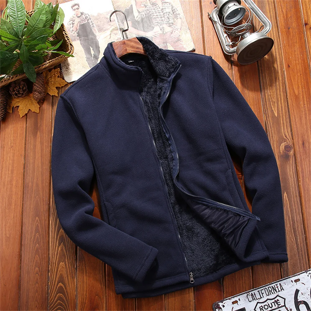 Флисовая куртка двусторонняя флисовая мужская толстовка из кораллового флиса