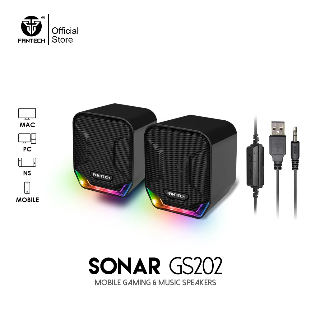 FANTECH сонар GS202 компьютерные колонки USB и 3,5 мм RGB мини проводные колонки акустическая четкость для настольного компьютера ноутбука