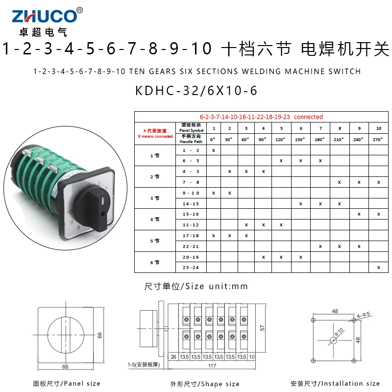 

ZHUCO KDHC-32/6x10-6 32A 10-позиционный сварочный аппарат