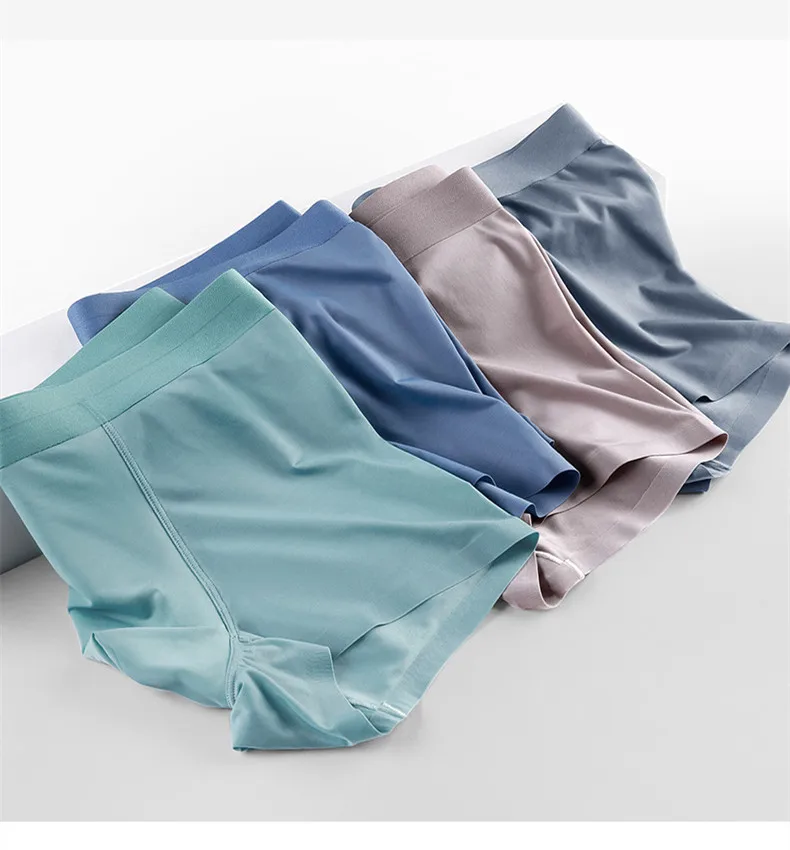 120S high-end seamless ice silk underwear, men's breathable large size boxer antibacterial shorts, men's underwear