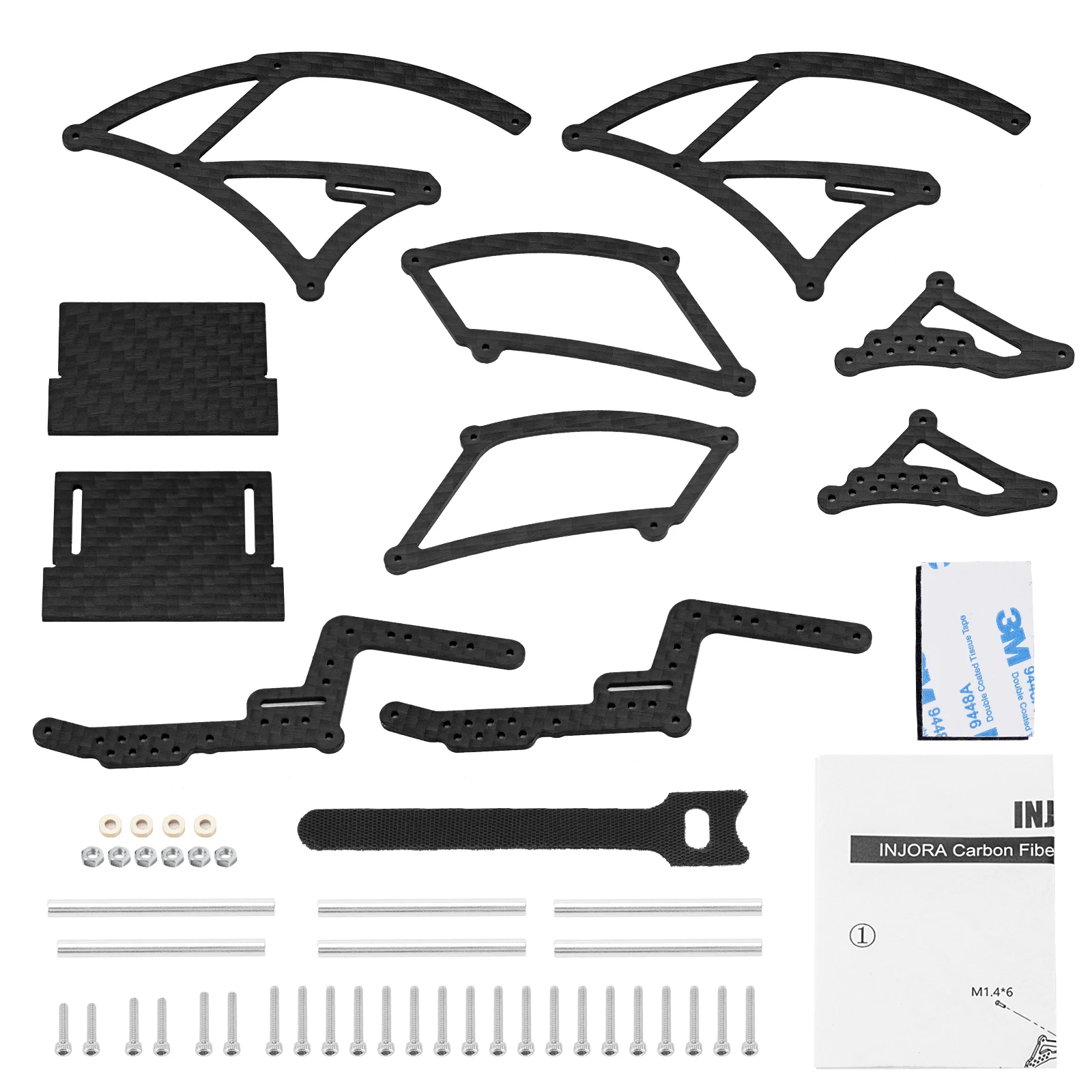 Комплект карбоновых каркасов для 1/24 RC Crawler SCX24 Deadbolt Jeep JLU C10 Bronco (SCX24-165)