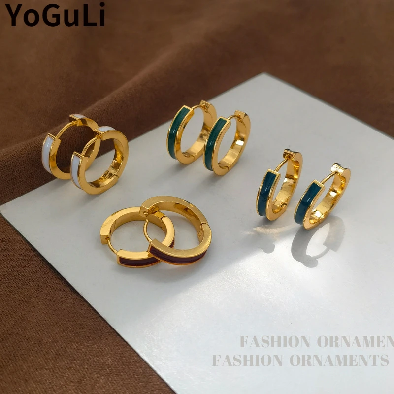 

Fashion Jewelry Enamel Earrings 2022 New Trend Simply Red White Green Green Drop Earrings For Women Party Gifts