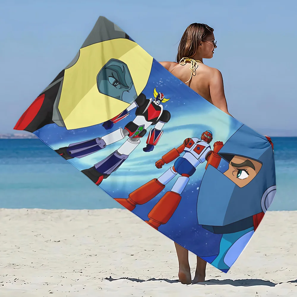 НЛО ROBO GRENDIZER GOLDORAK Пляжное полотенце из микрофибры без песка Быстросохнущие