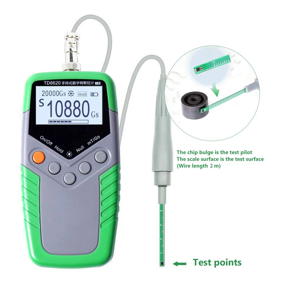

Magnet surface tester Tesla meter TD8620 five-level Gauss meter magnetometer