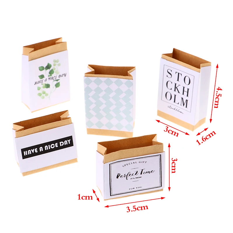 

Handmade 1:12 Doll House Miniature Accessories Ins Rose Flower Arrangement Packaging Paper Bag doll house accessories miniature