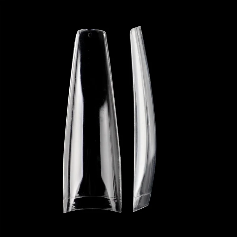 

500pcs XXL Extra Long Coffin Ballerina Gel Press On False Nail Tips Flexible Half Coverage Transparent Fake Nails Salon DIY