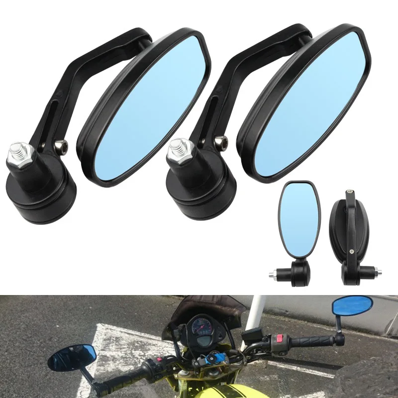 

Retrofit Oval Shape Motorcycle Rearview Mirror 7/8" 22mm Aluminum Handle Bar End Side Mirrors For Honda Kawasaki Suzuki Yamaha