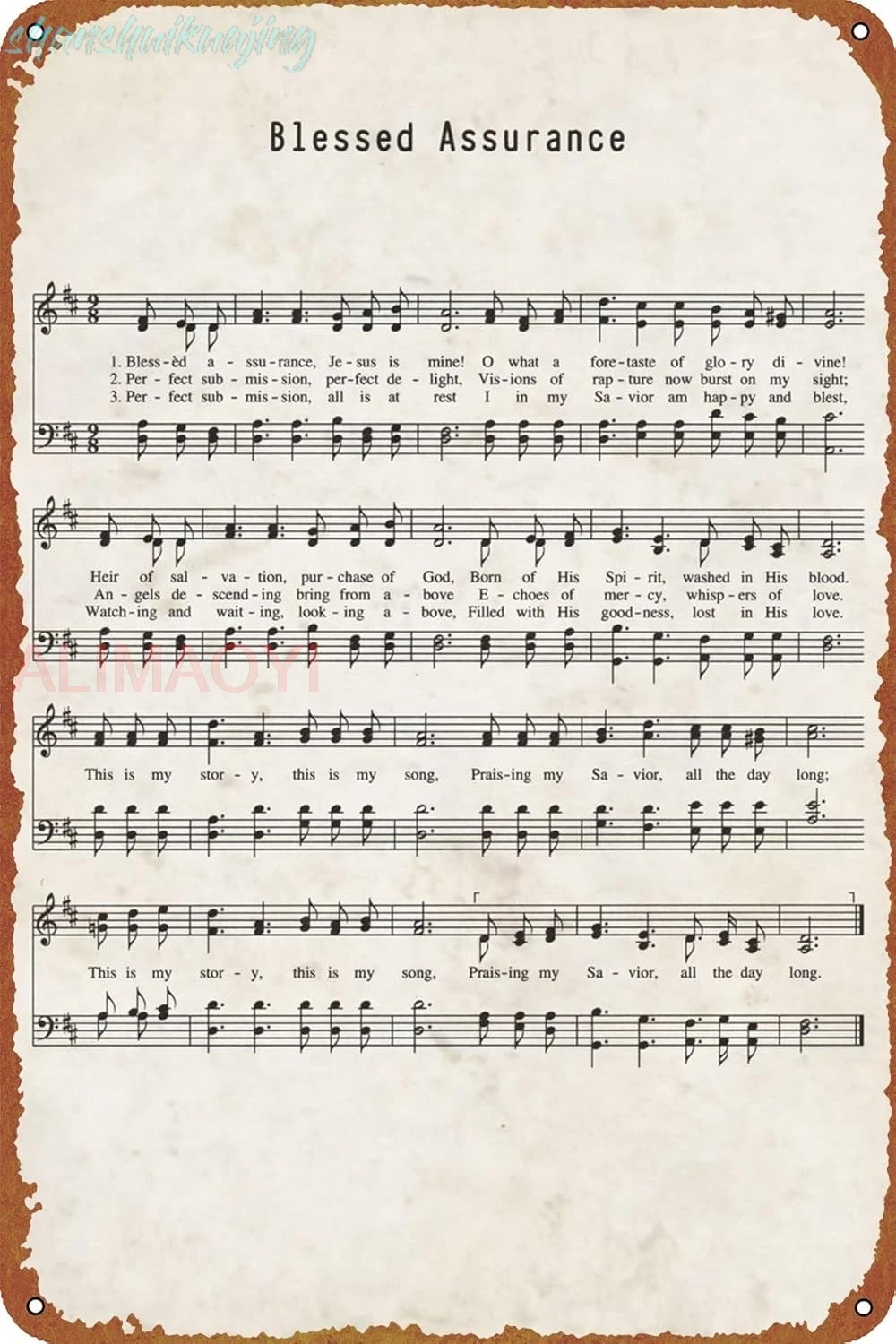 Металлическая вывеска Hymn 007