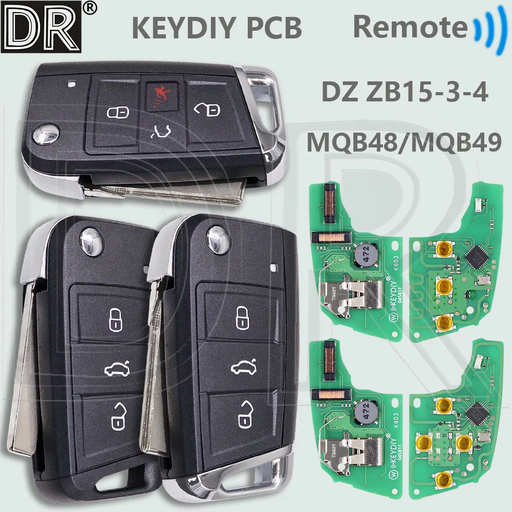 Фото Пульт дистанционного управления DR KEYDIY DZ ZB15-3 или плата для ключа автомобиля VW Volkswagen Tiguan Touran Golf Polo Skoda Octavia Superb Seat Leon Ibiza Ateca №1