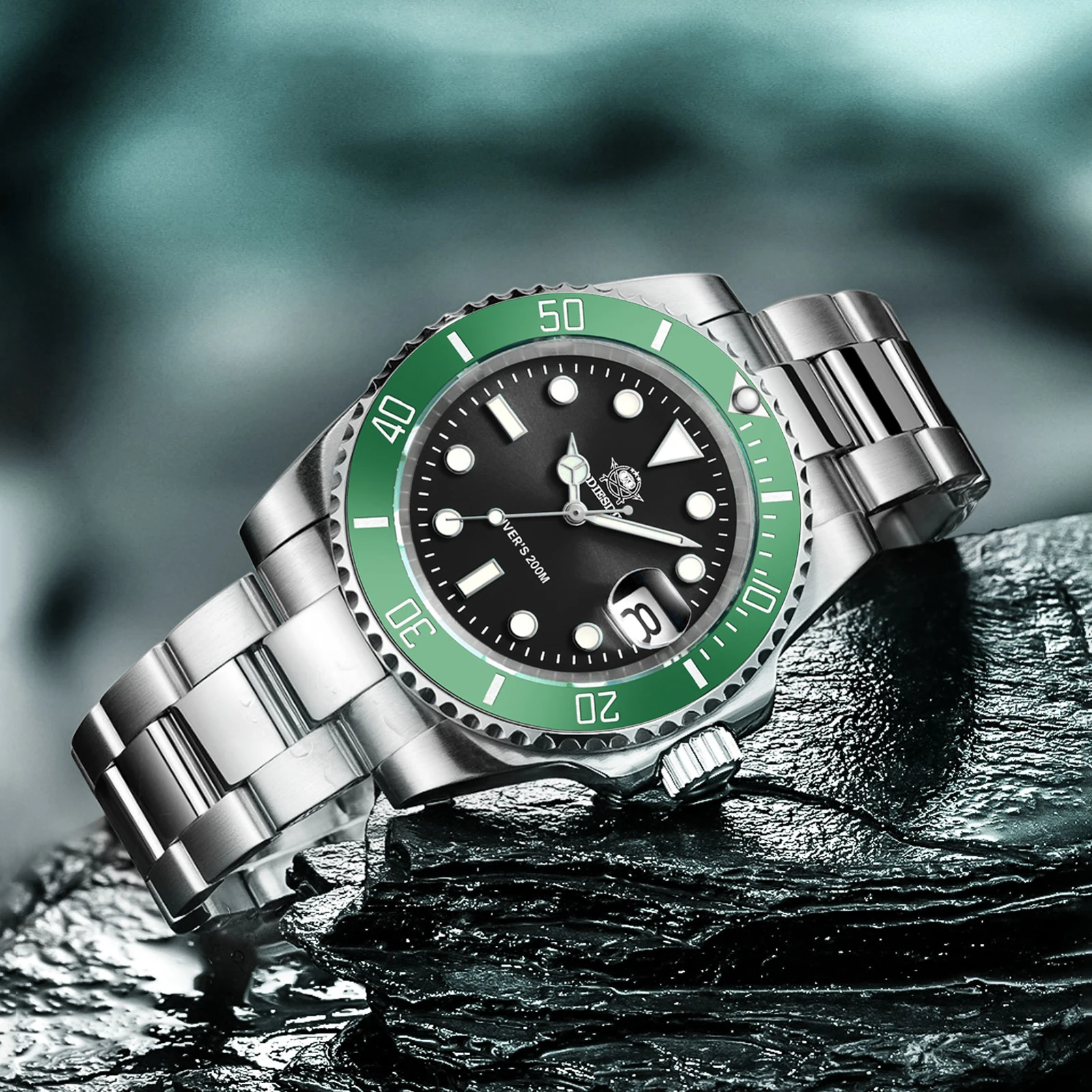 Фото ADDIESDIVE НОВЫЕ роскошные мужские кварцевые часы 200M Diver Watch BGW9, суперсветящийся керамический безель, деловые наручные часы из нержавеющей стали №1