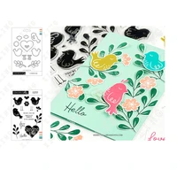 lovebirds flowers metal cutting dies and stamps set diy scrapbooking greeting card paper craft gift decoration 2022 new arrival