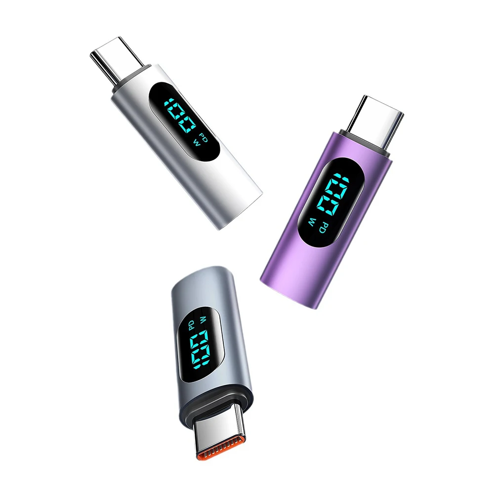 Адаптер для передачи данных со светодиодным дисплеем PD 100 Вт USB C на Type