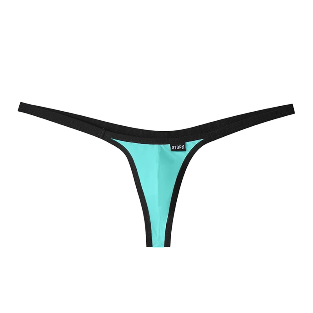 

Men Super Mini Bikini Briefs T-back Btreathable Panties Low Rise Thongs Soft Elasticity Solid G-string Bulge Pouch Underwear