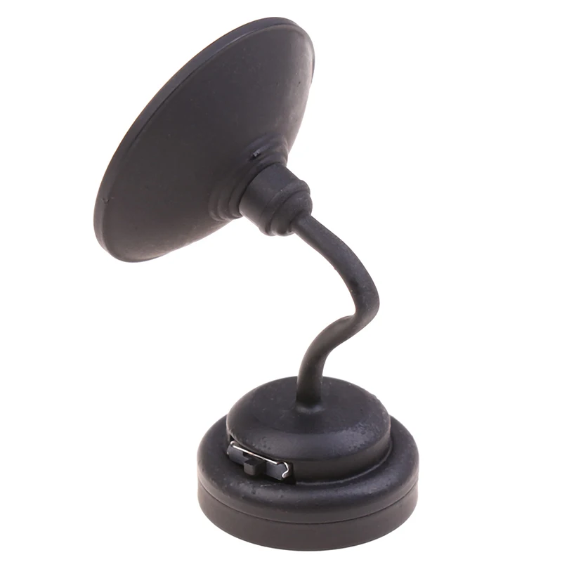 

1:12 Dollhouse Miniature LED Lamp Desk Lamp Black Wall Lamp with Switch Furniture Model Decor Toy